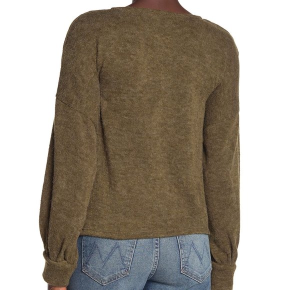 Abound V-Neck Dolman Pullover Sweater Olive Italy - Picture 2 of 7